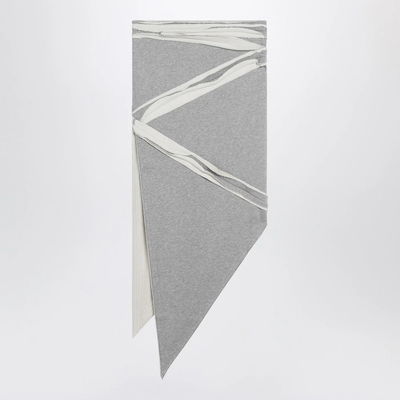 The Attico Asymmetric Grey Melange Cotton Skirt Women - Image 2