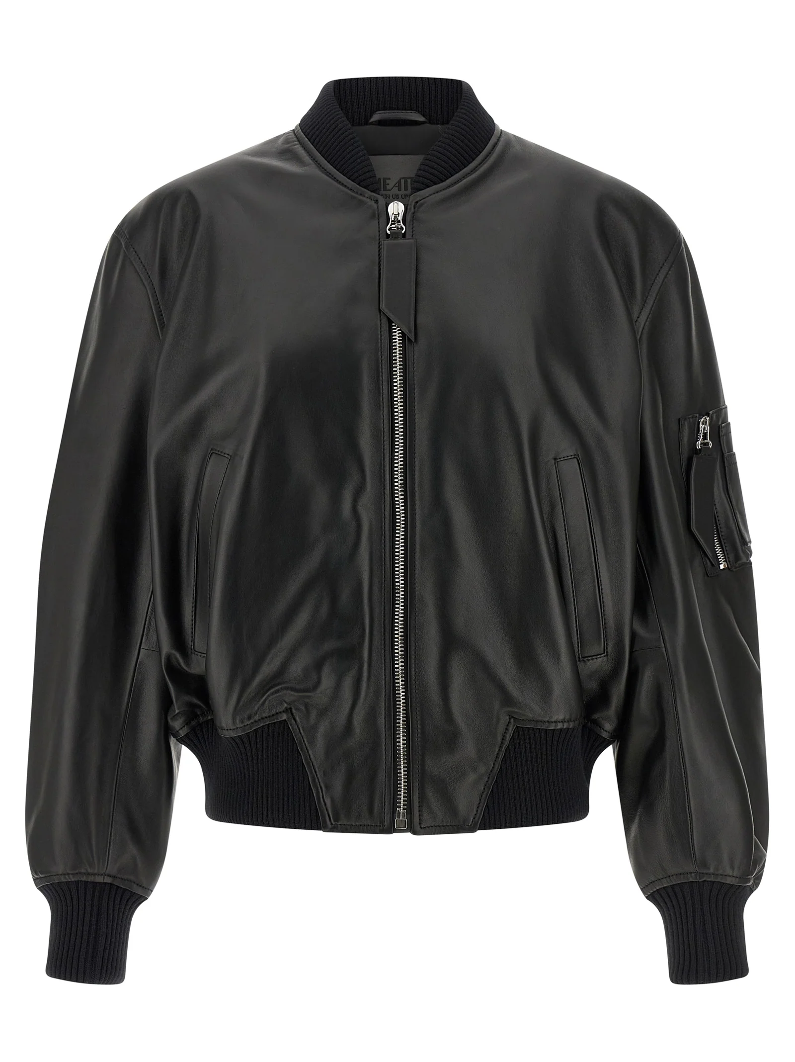 The Attico Women Leather Bomber Jacket