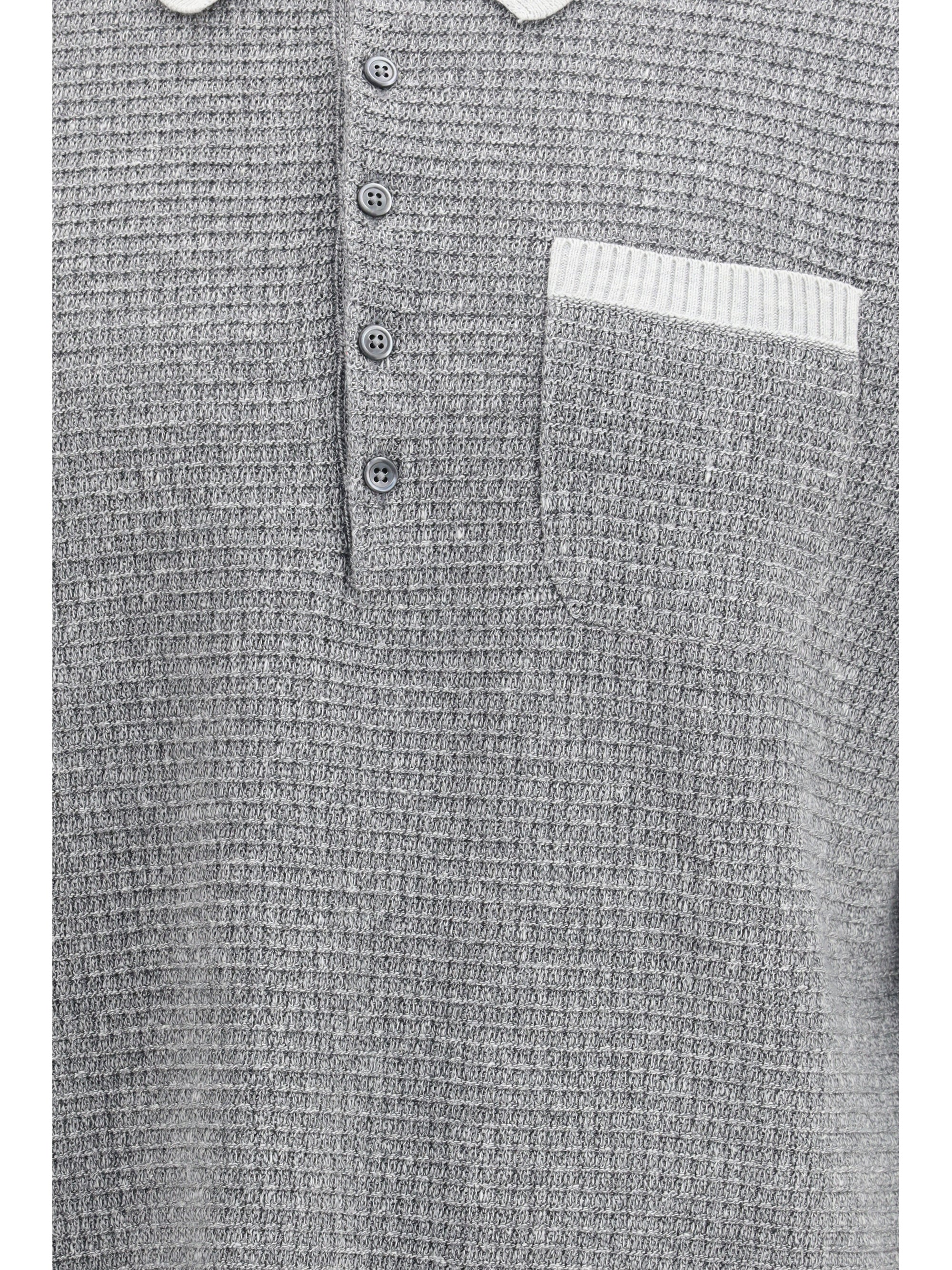 Thom Browne Men Knitted Polo Shirt - Image 3
