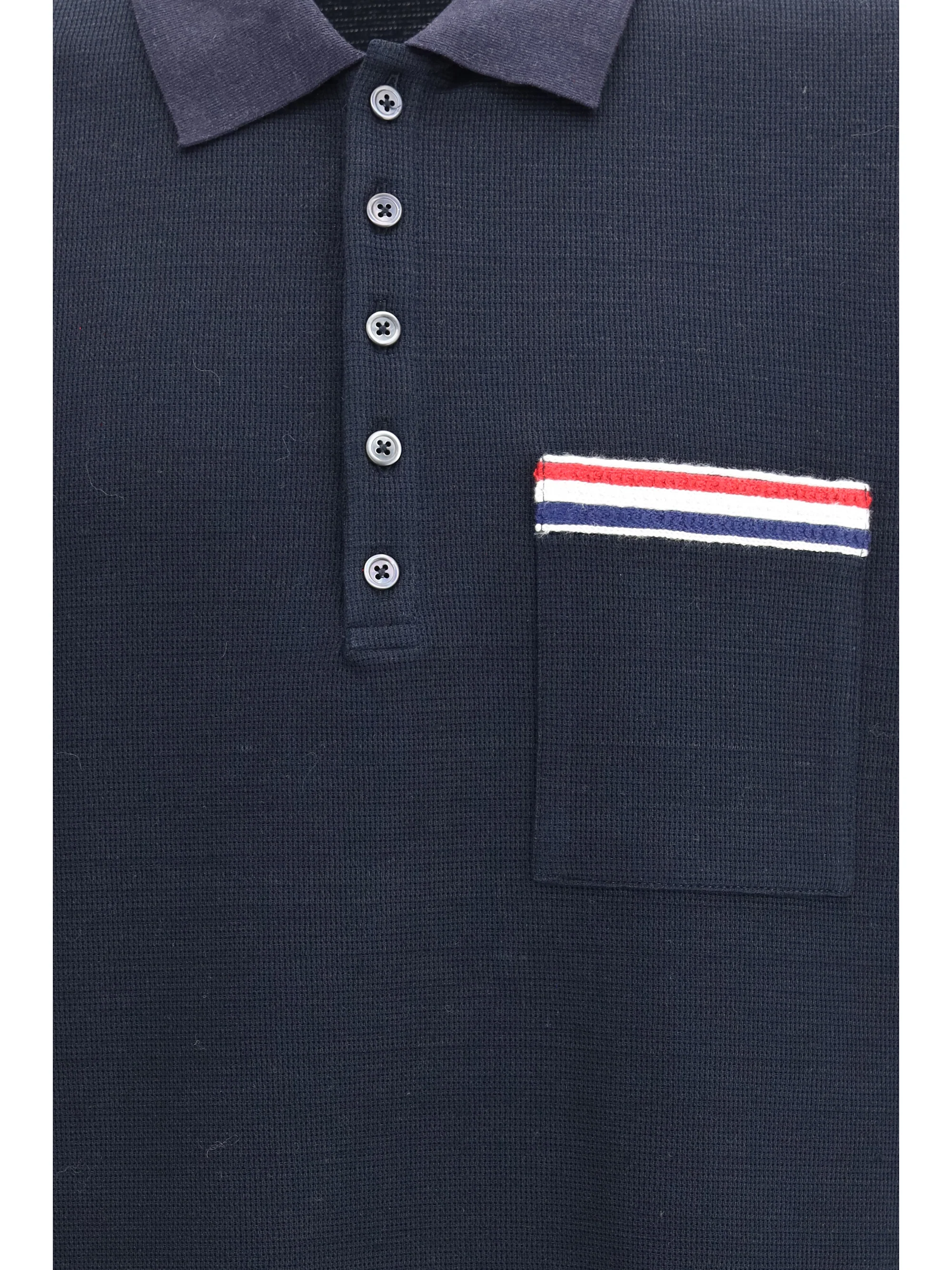 Thom Browne Men Short-Sleeve Polo With Chest Pocket - Image 3