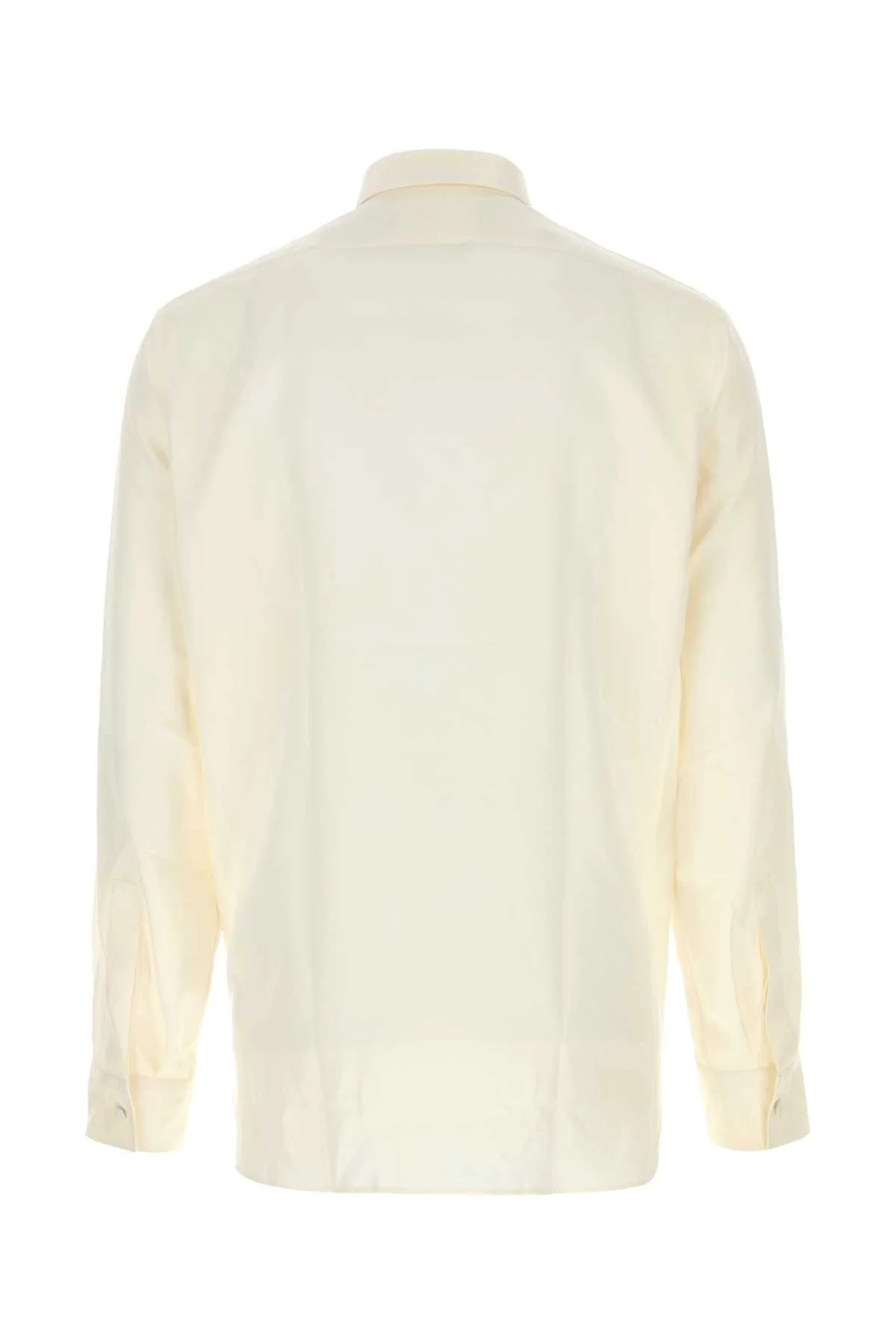 Tom Ford Men Ivory Twill Shirt - Image 2