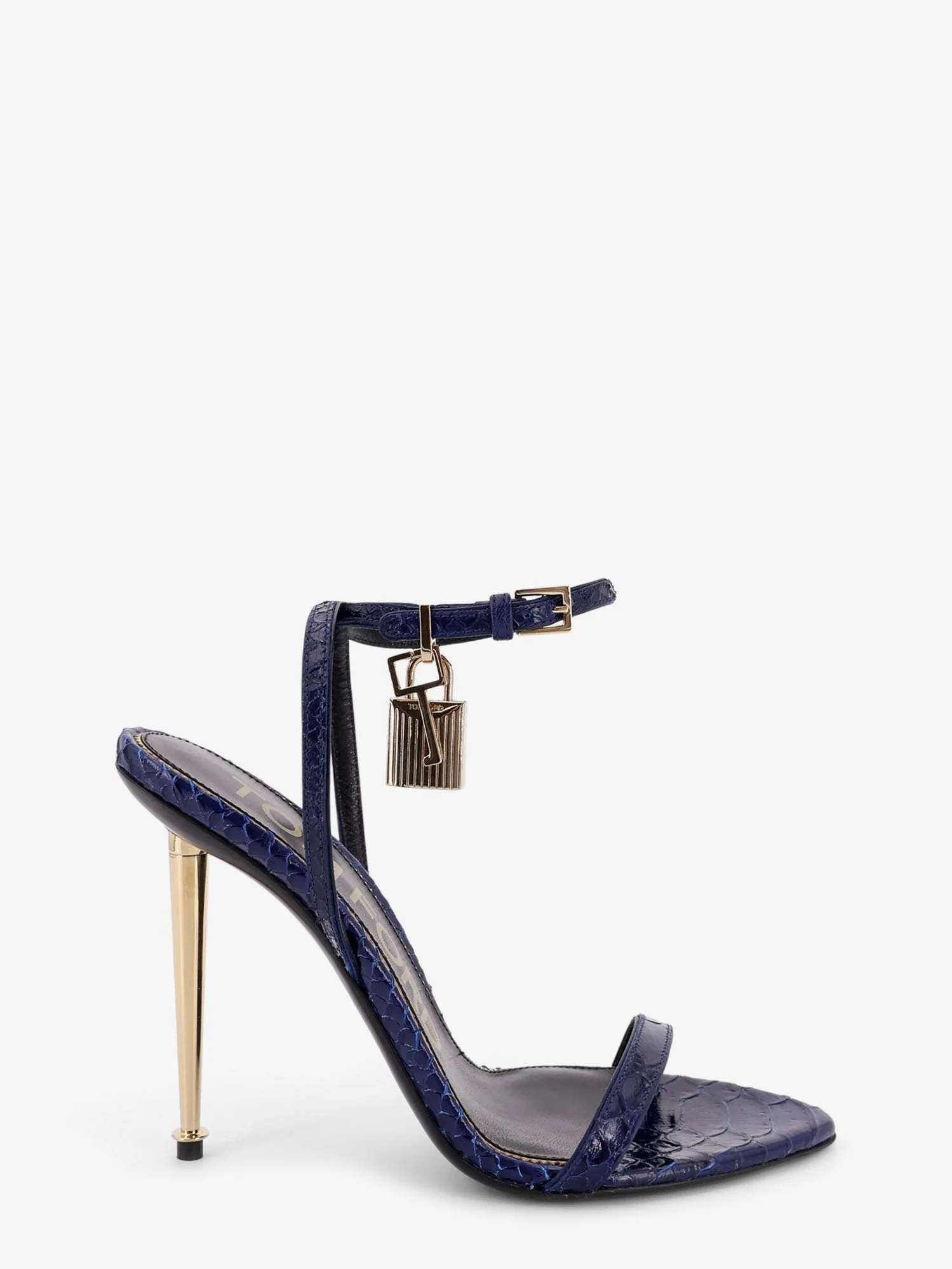 Tom Ford Women Laminated Leather Sandals With Iconic Padlock