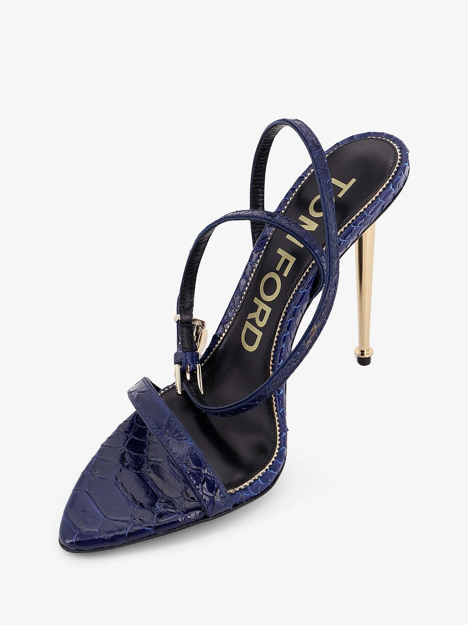Tom Ford Women Laminated Leather Sandals With Iconic Padlock - Image 4