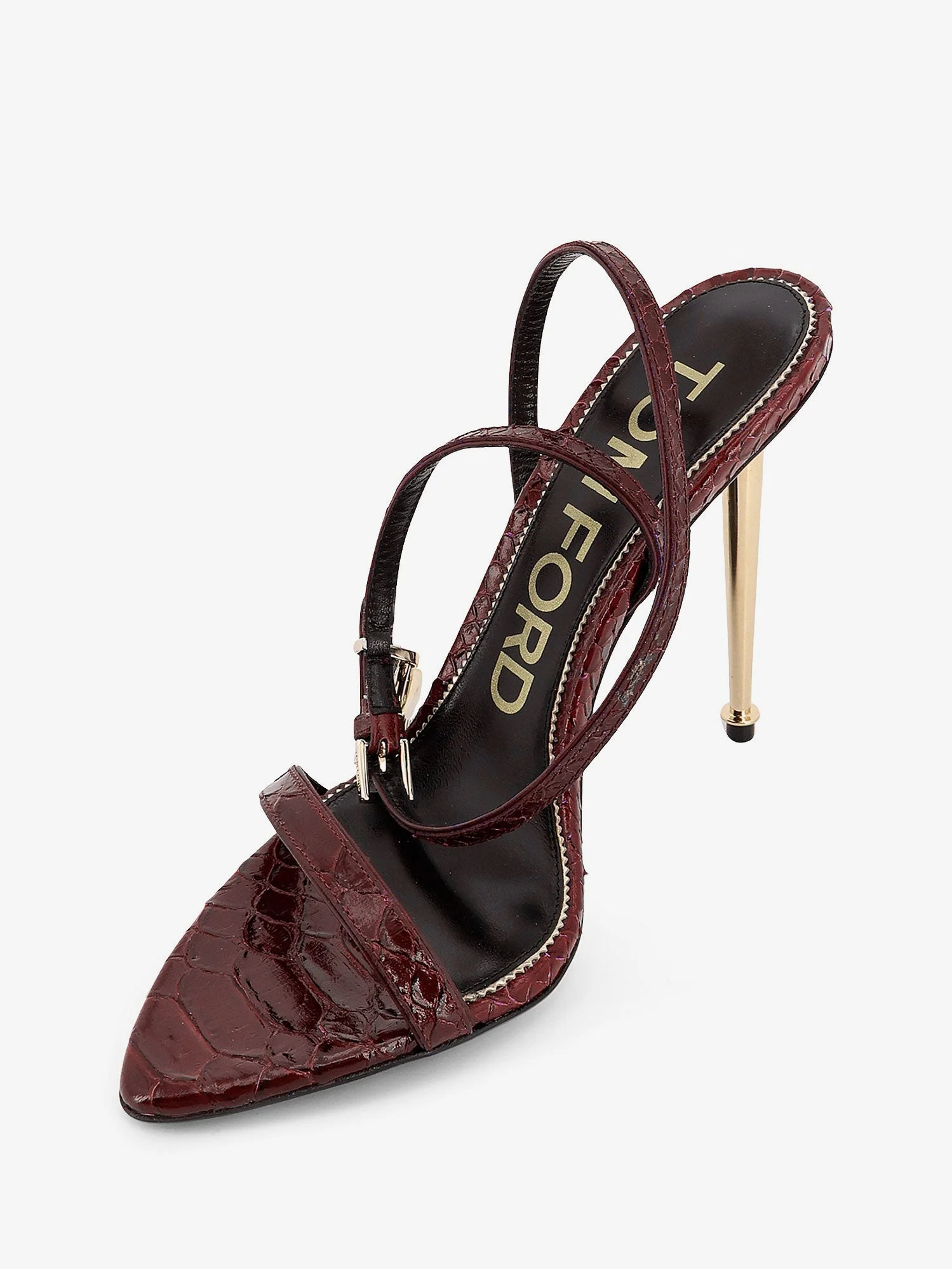 Tom Ford Women Laminated Leather Sandals With Iconic Padlock - Image 4