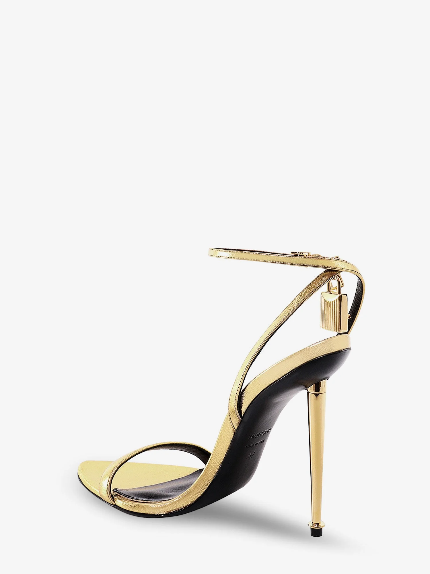 Tom Ford Women Laminated Leather Sandals With Iconic Padlock - Image 3