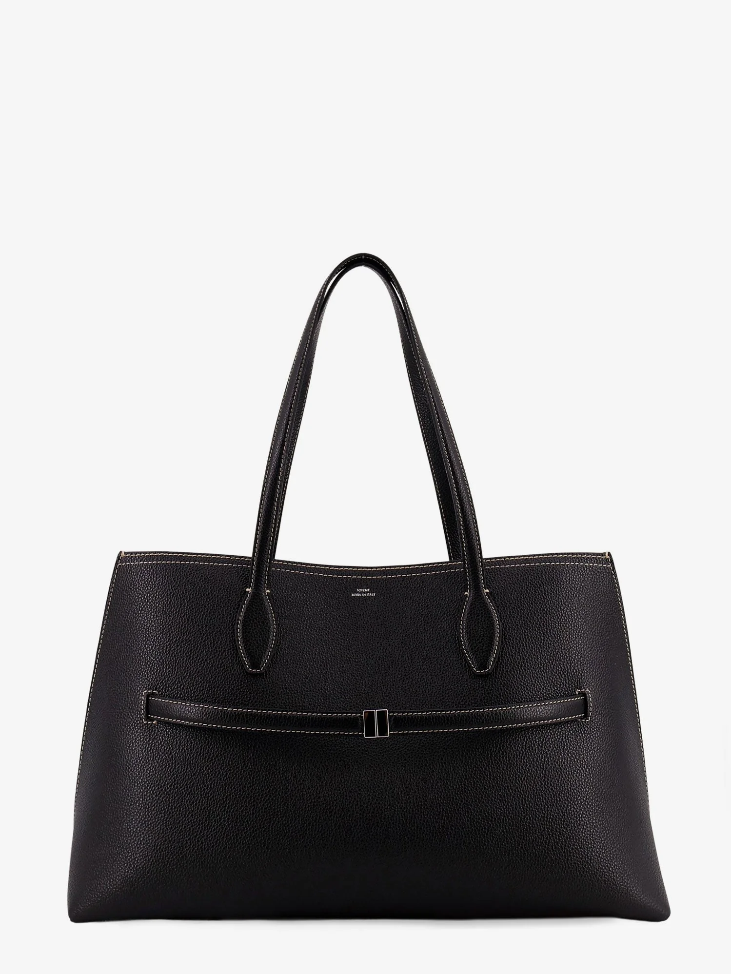 Toteme Women Leather Shoulder Bag With Lettering Logo On The Front
