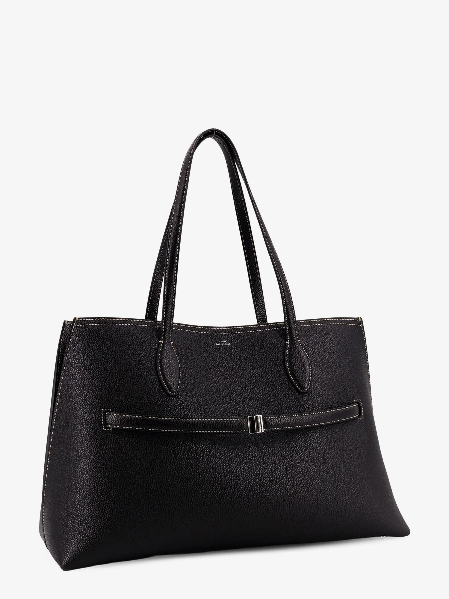 Toteme Women Leather Shoulder Bag With Lettering Logo On The Front - Image 4