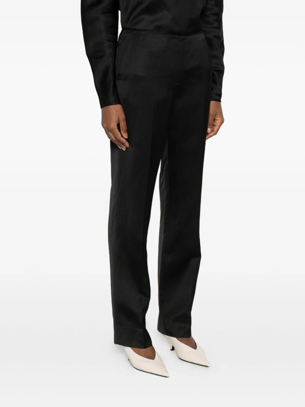 Toteme Women Linen Blend Trousers - Image 3
