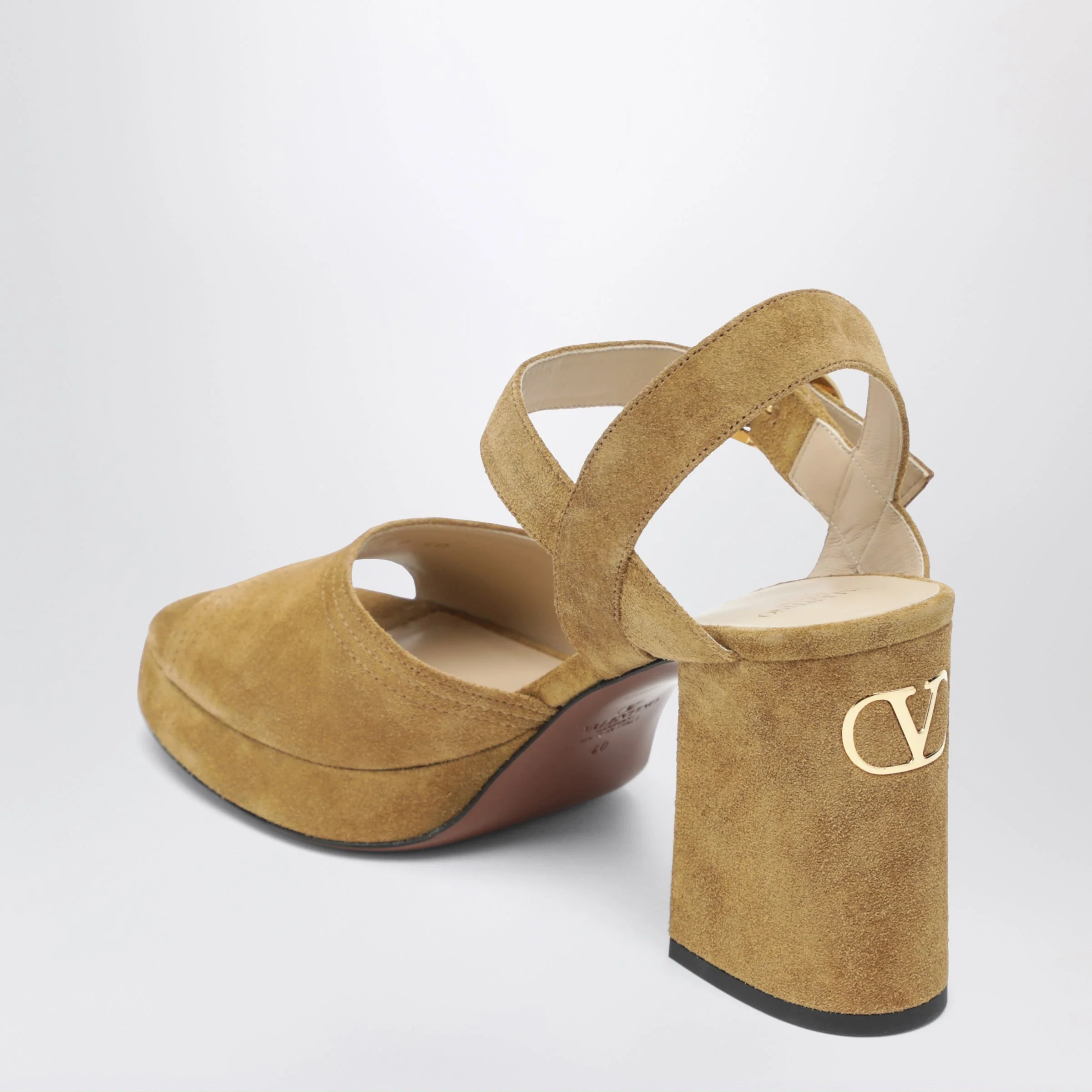 Valentino Garavani Beige Fawcette Platform Sandals In Split Leather Women - Image 2