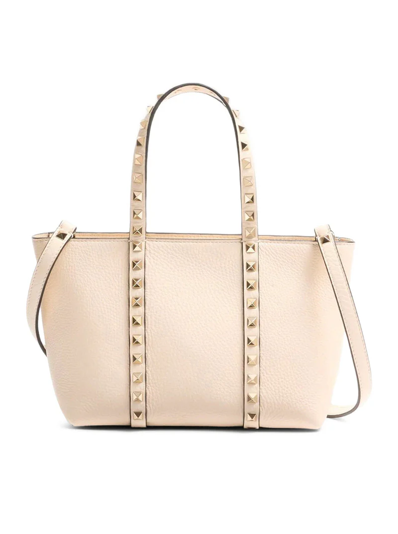 Valentino Garavani Women Rockstud Mini Tote In Hammered Leather - Image 3