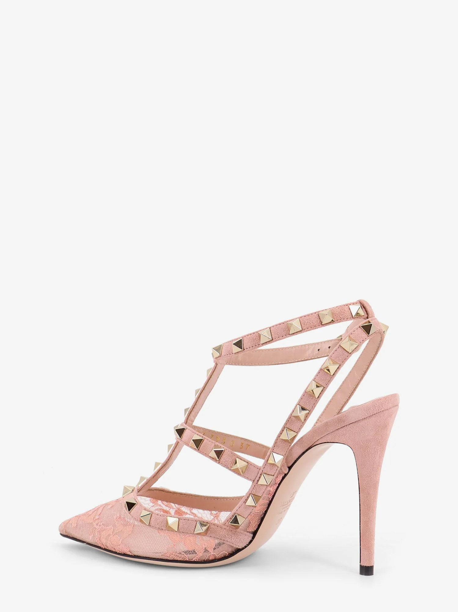 Valentino Garavani Women Rockstud Suede And Lace Pumps - Image 4