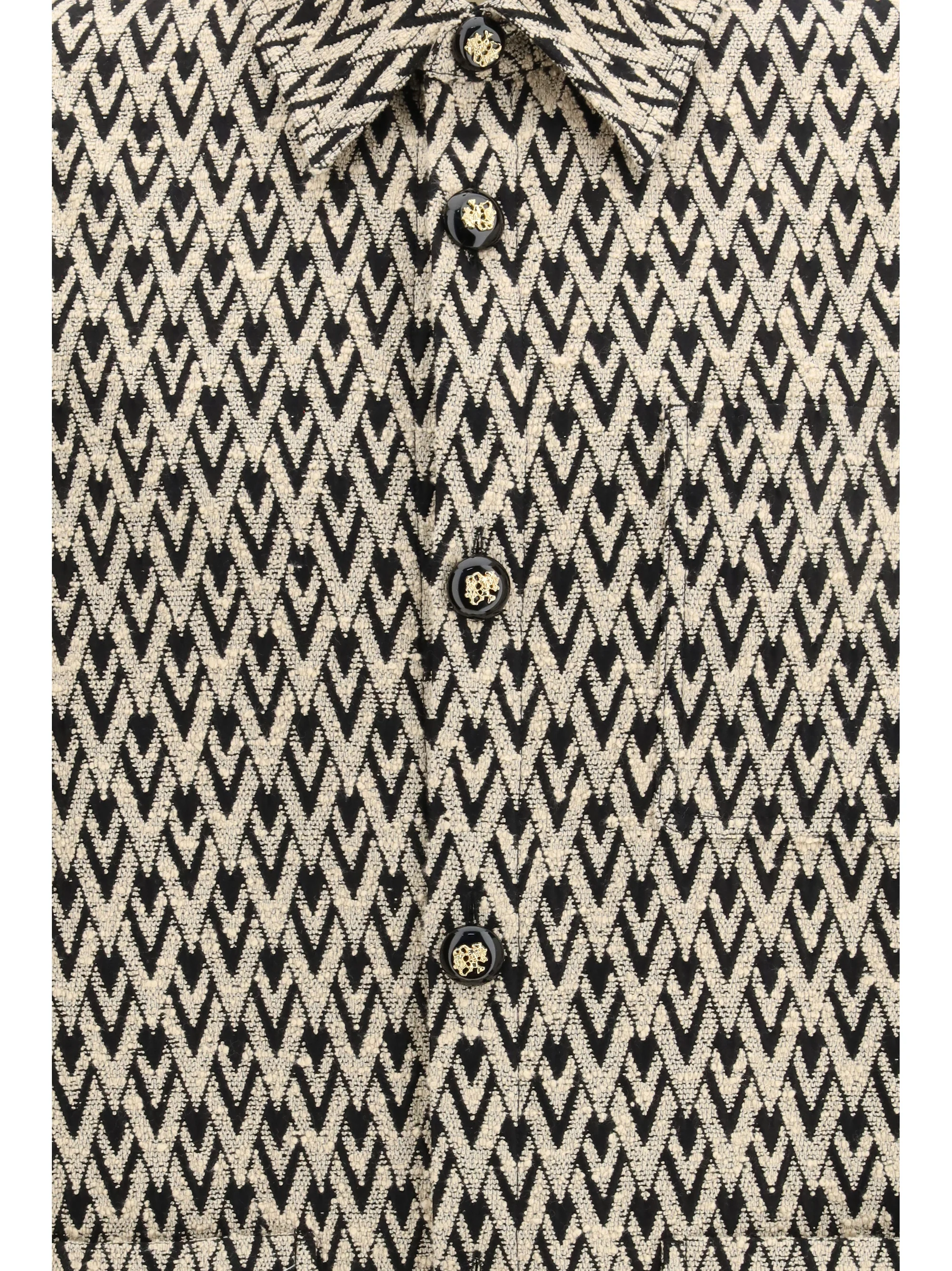 Valentino Men Mixed Cotton Jacquard Toute La V Jacket - Image 3