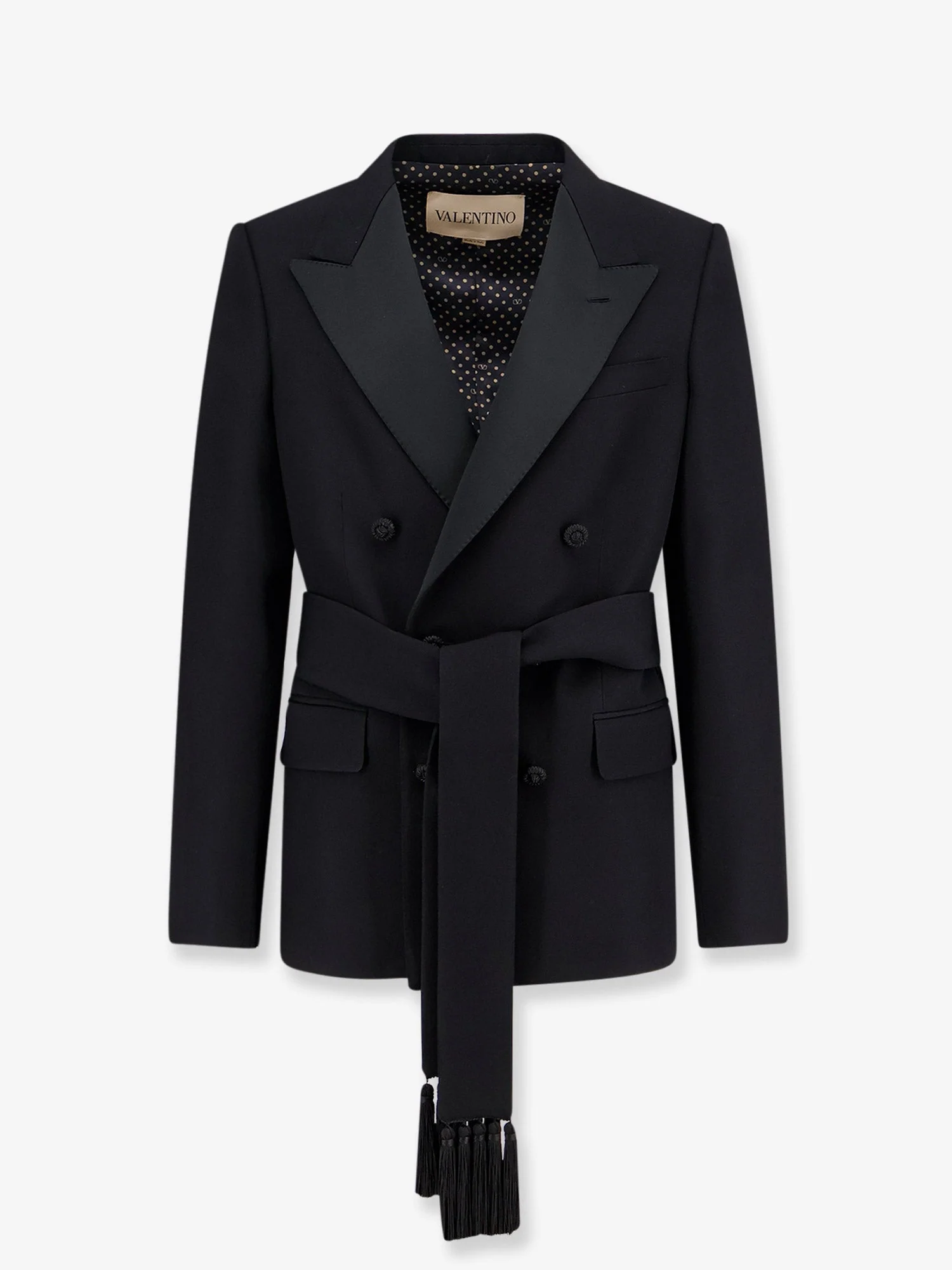 Valentino Men Virgin Wool Blazer With Belt