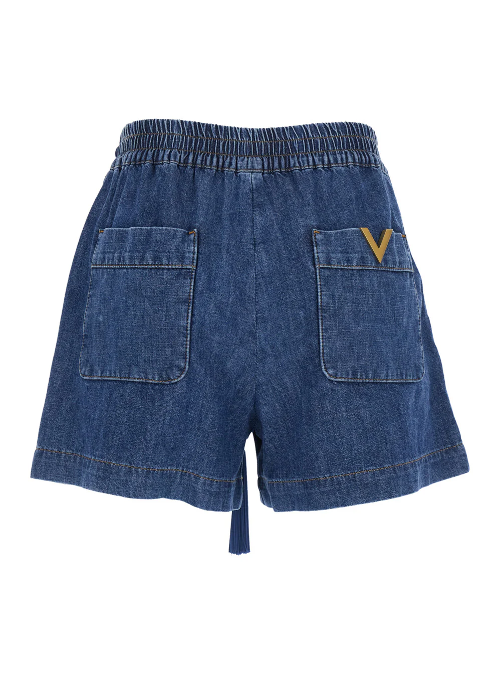 Valentino Women Short Denim | Solid | Chambray Blu Medio - Image 2