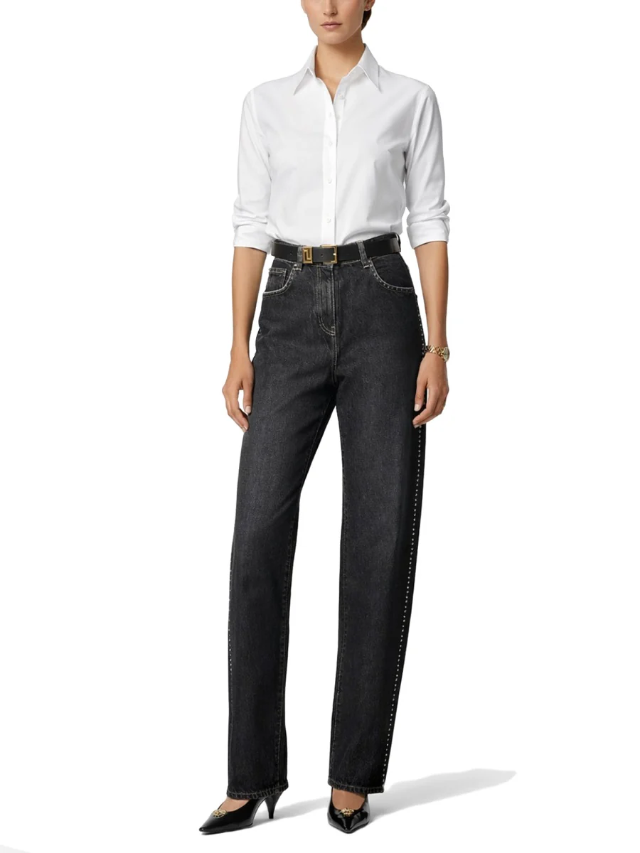 Versace Women Jeans With Studs And Crystals Decoration - Image 2