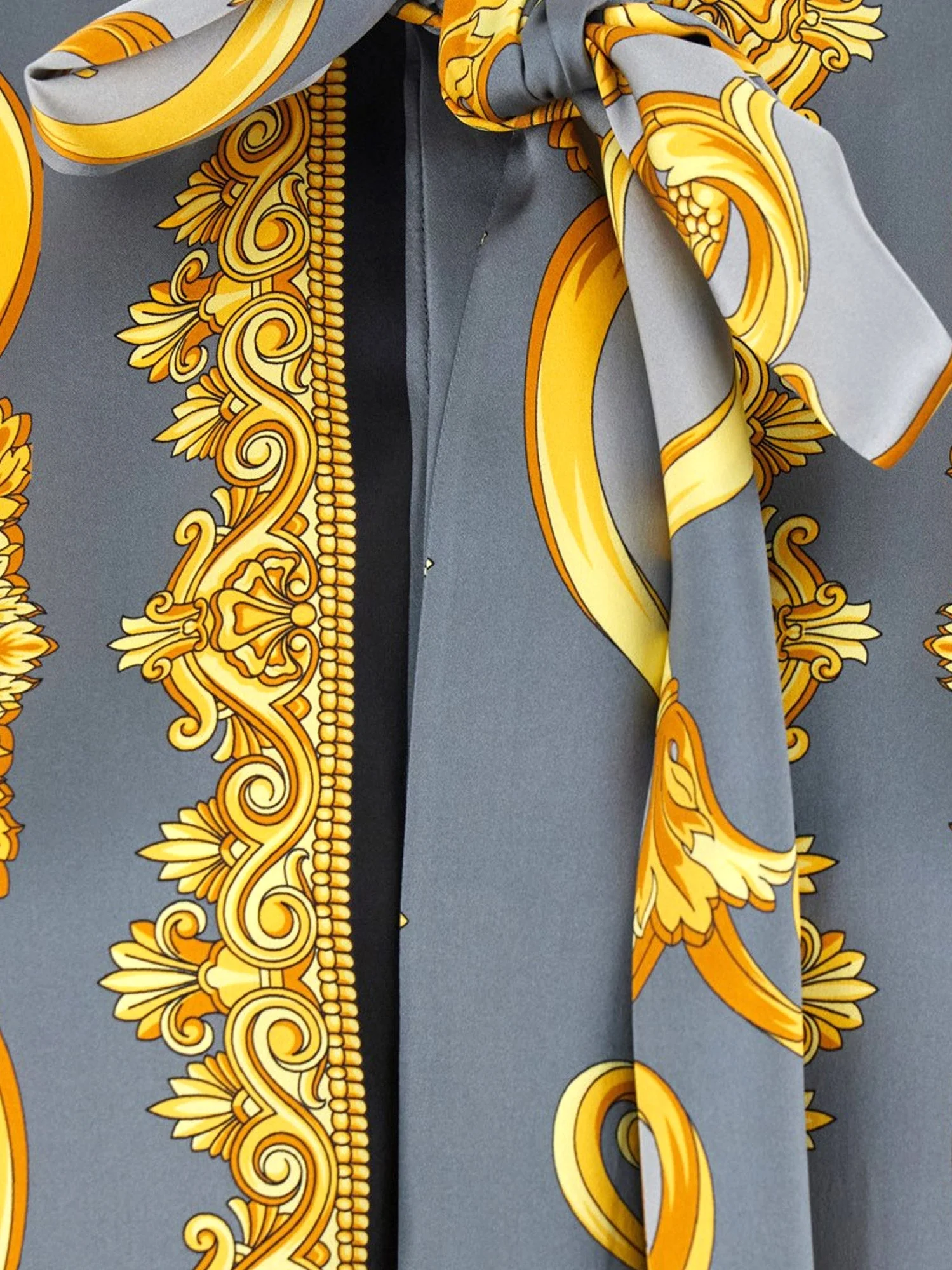 Versace Women Cheetah Foulard Lavalliere Silk Shirt - Image 5