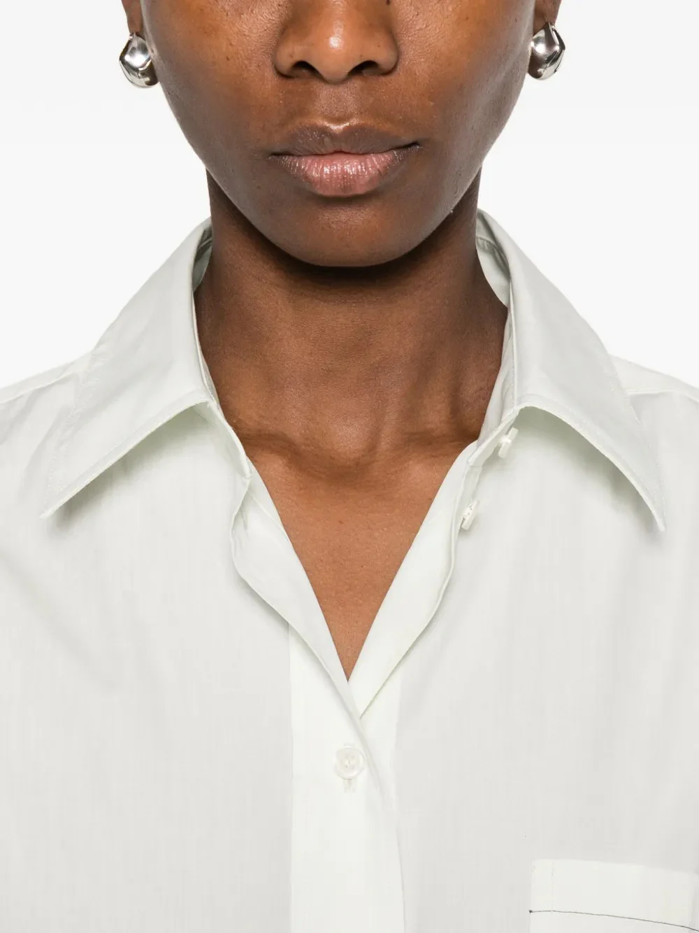Victoria Beckham Women Vb Embroidery Cropped Shirt - Image 3