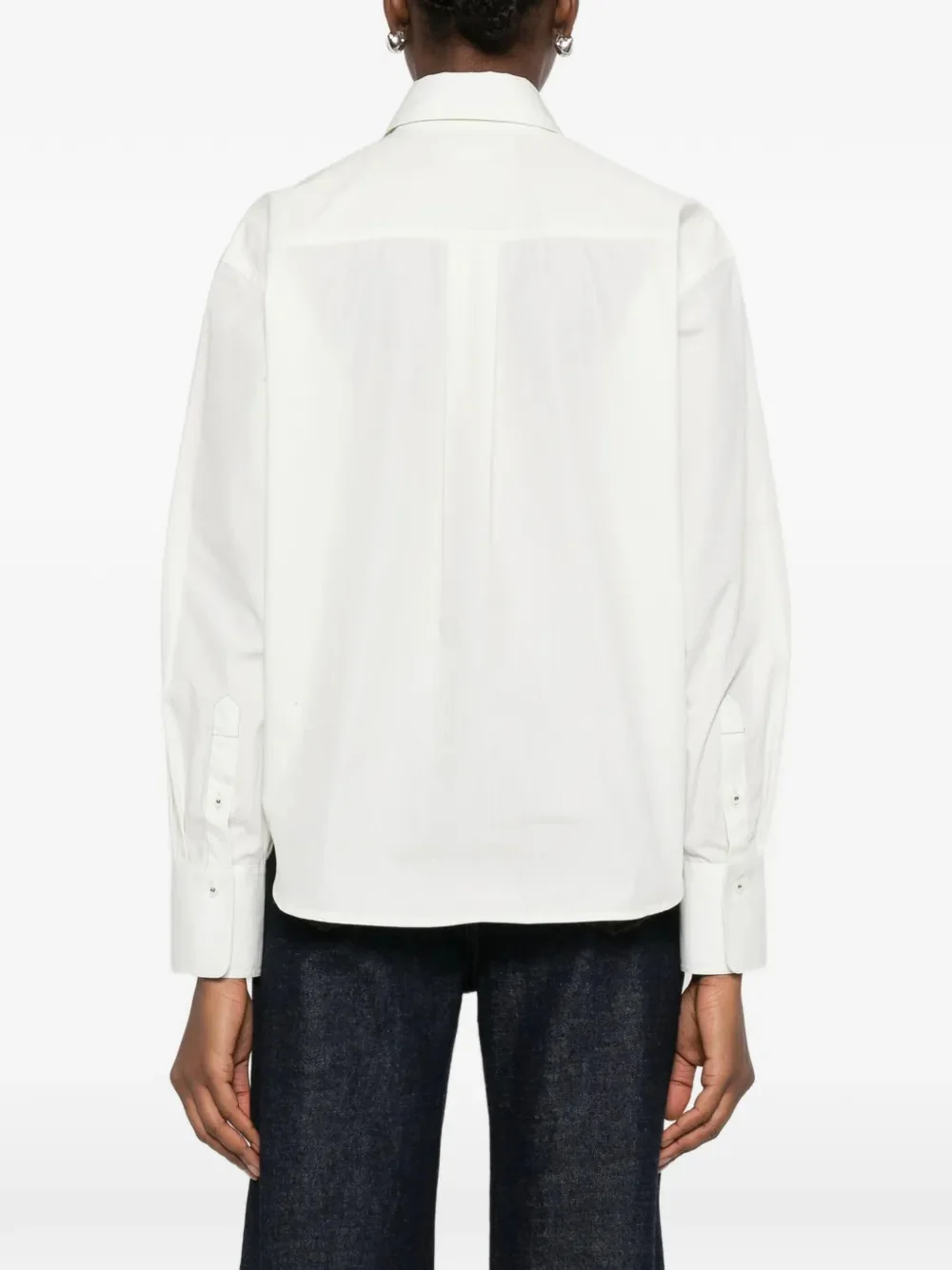 Victoria Beckham Women Vb Embroidery Cropped Shirt - Image 4