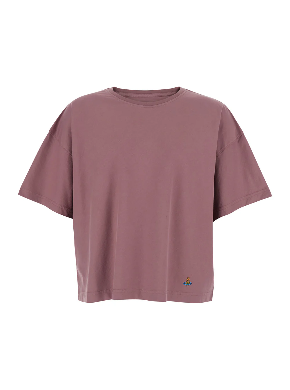 Vivienne Westwood Men Pink Crew Neck T-Shirt With Logo Detail On The Front In Cotton Woman