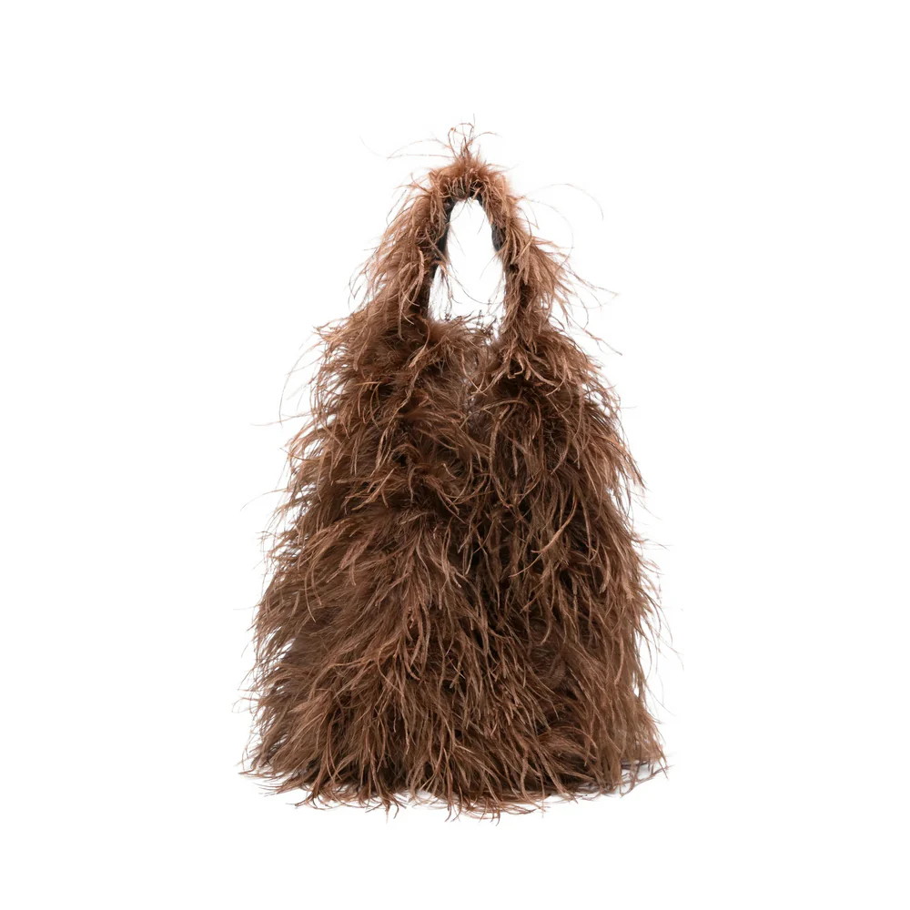 Yves Salomon Brown Shoulder Bags Women