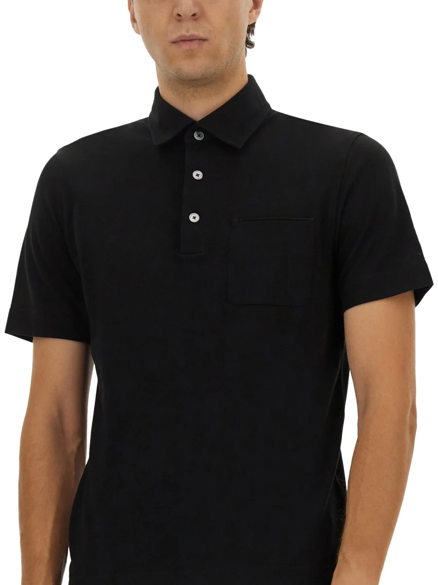 Zegna Men Cotton Polo Shirt With Pocket - Image 4
