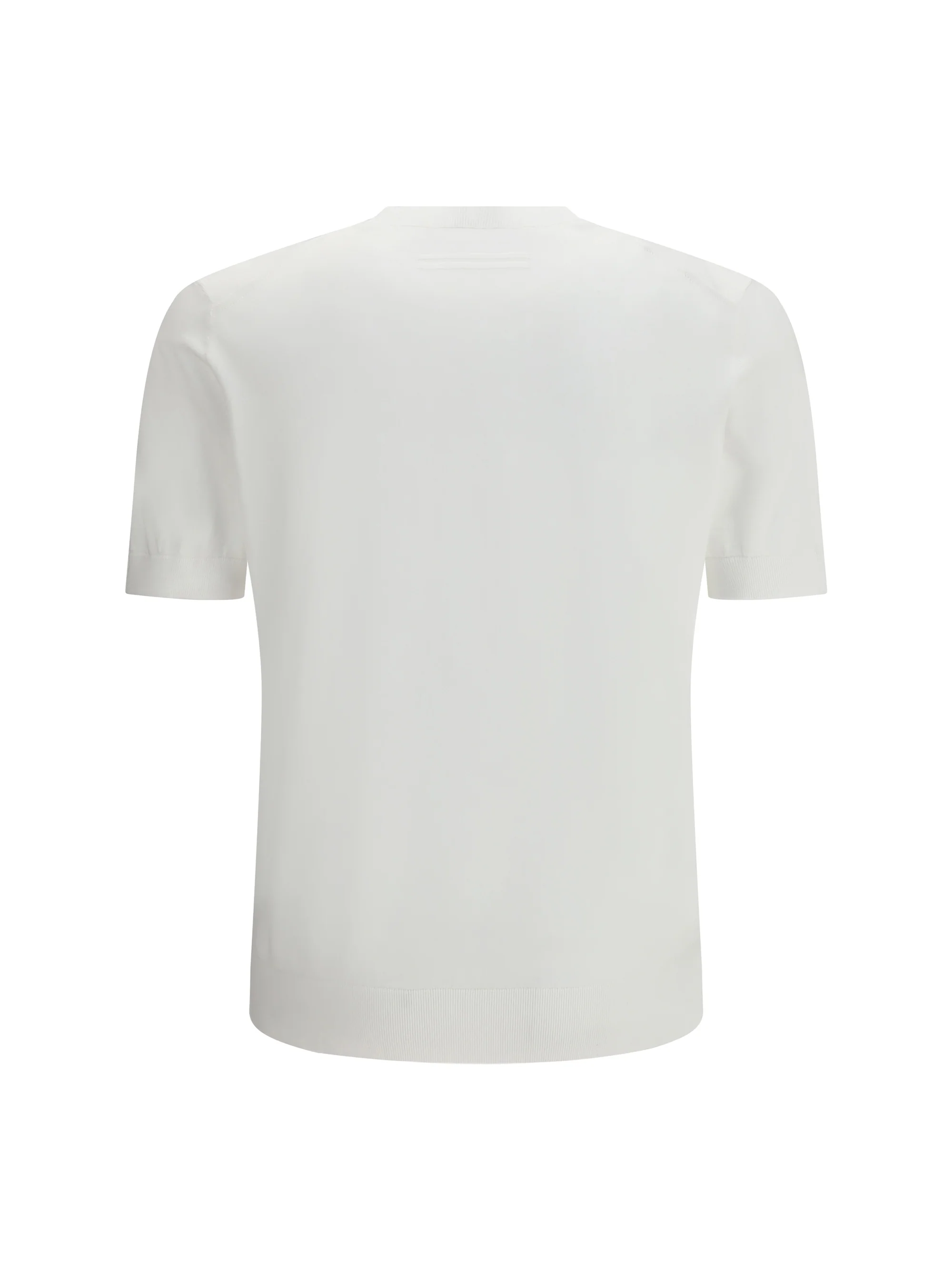Zegna Men Crewneck Cotton Short Sleeve Knit - Image 2