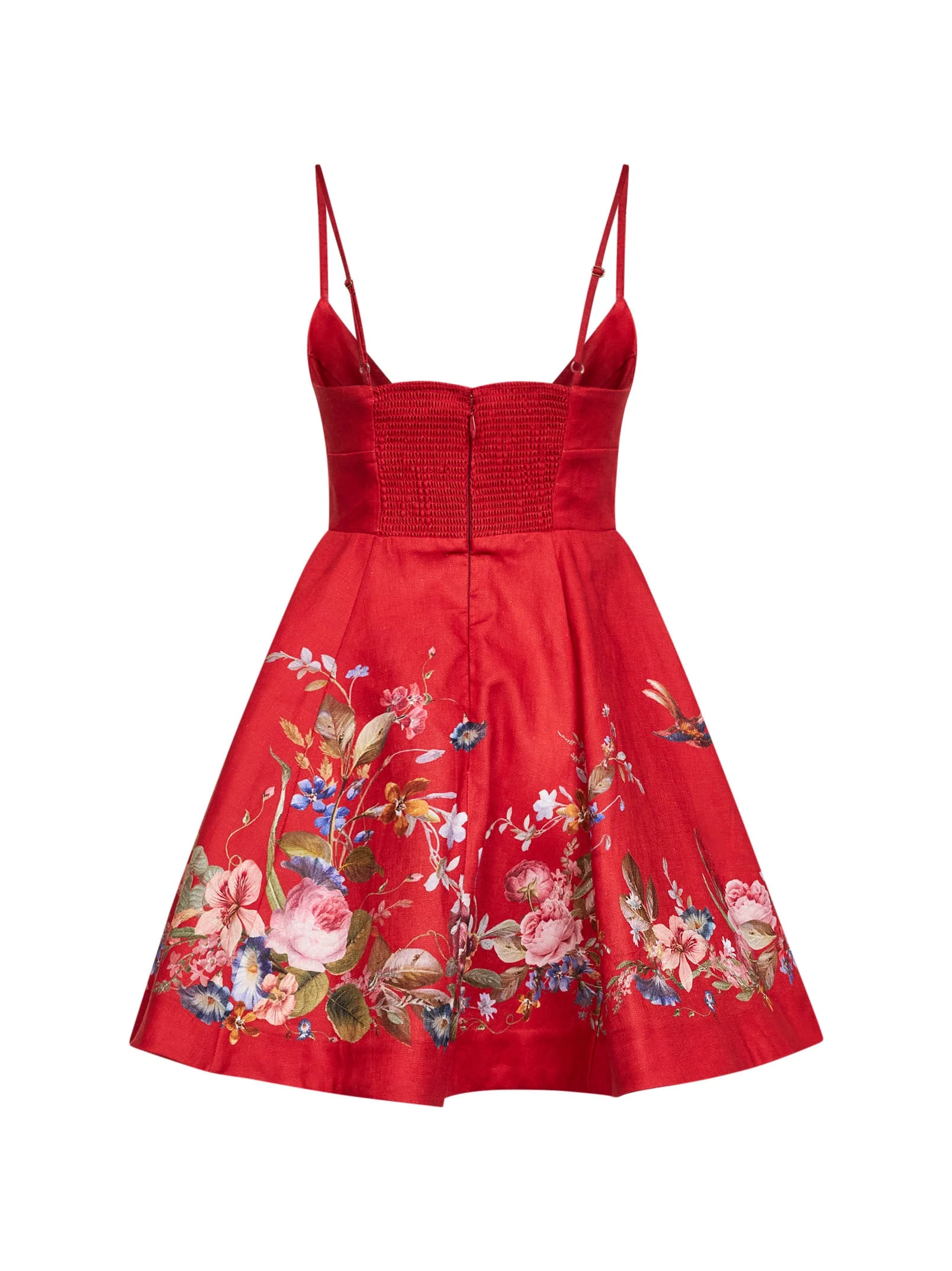 Zimmermann Women Floral-Print Red Linen Patience Mini Dress - Image 2