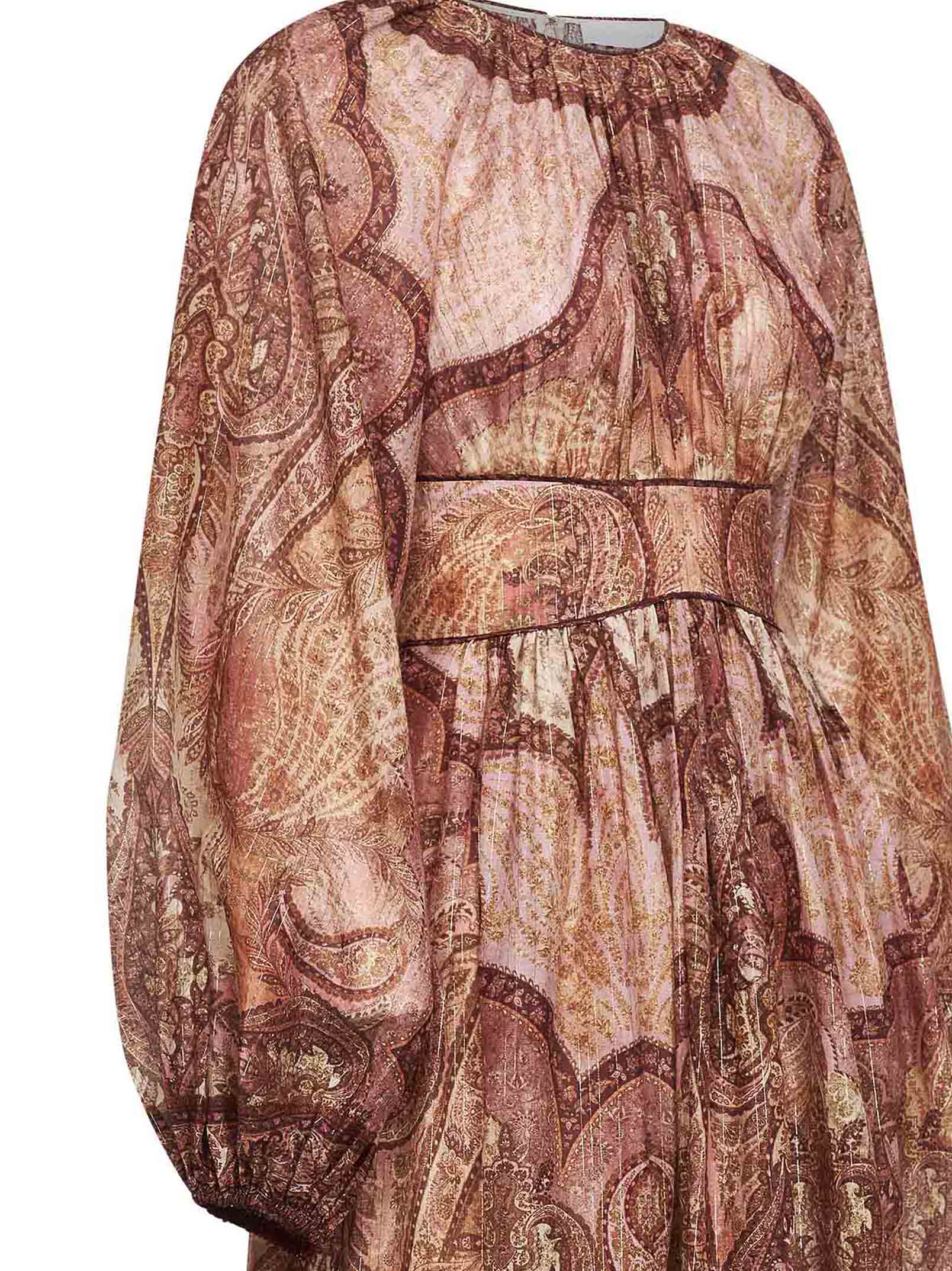 Zimmermann Women Tapestry-Print Burgundy Cotton Blend Wanderlust Maxi Dress - Image 3