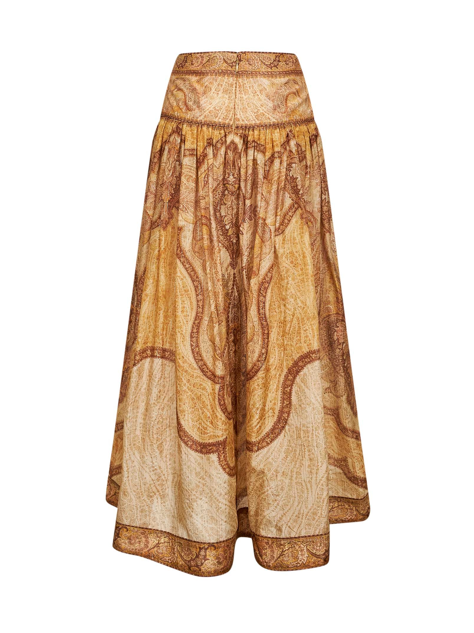 Zimmermann Women Tapestry-Print Mustard Cotton-Slik Blend Wanderlust Maxi Skirt - Image 2