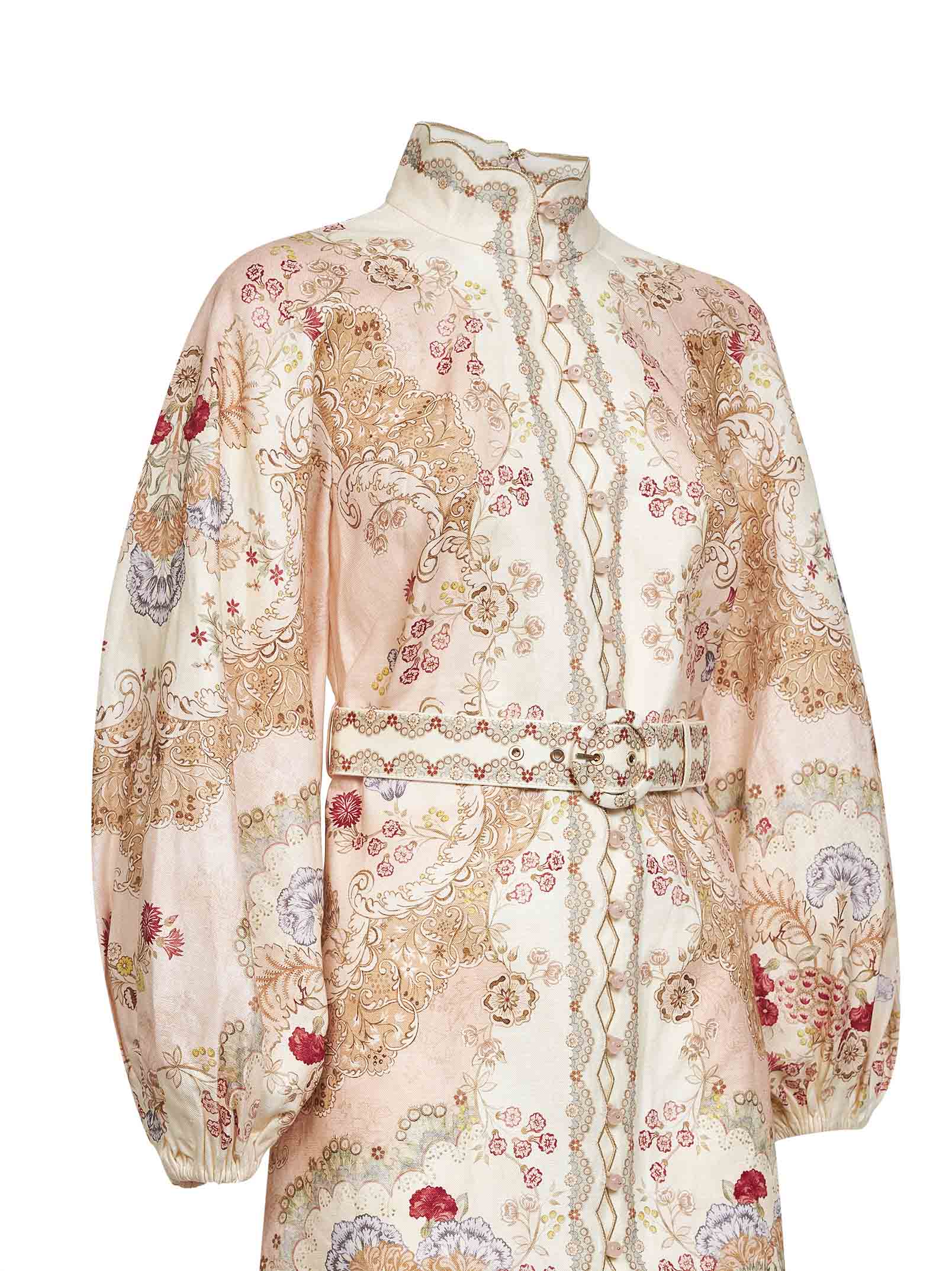 Zimmermann Women Wallpaper Floral-Print Blush Linen Daylight Mini Dress - Image 3